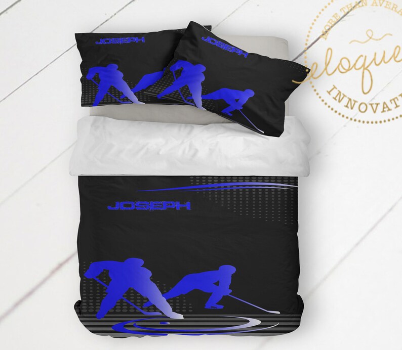 Hockey Comforter Ice Hockey Bedding Sets Boys Bedding King Etsy UK