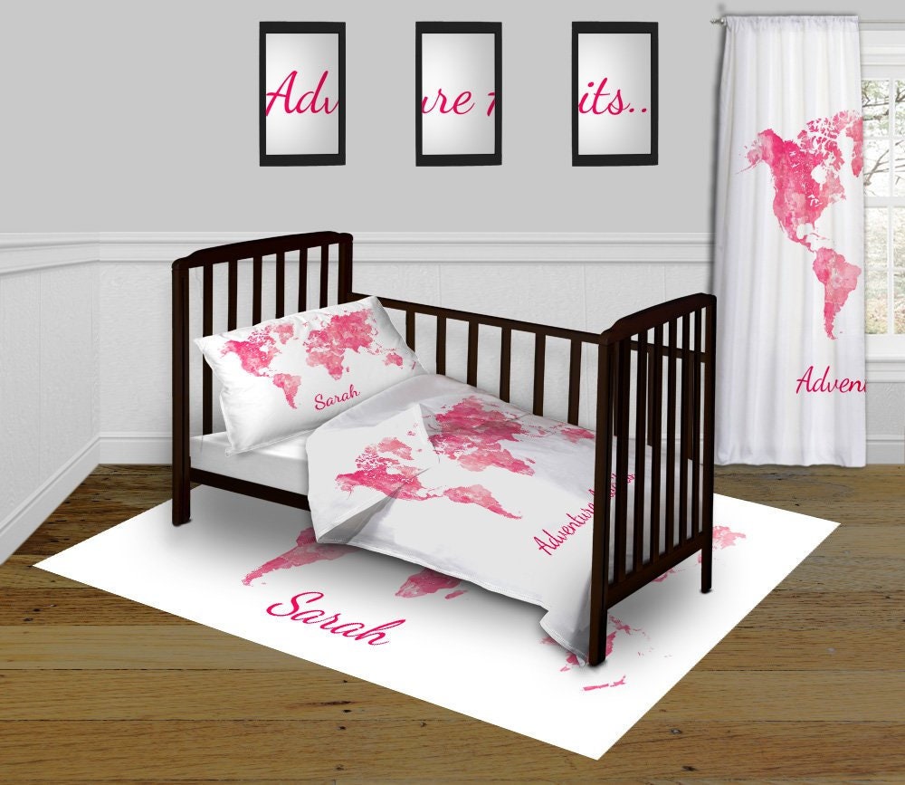 map crib bedding