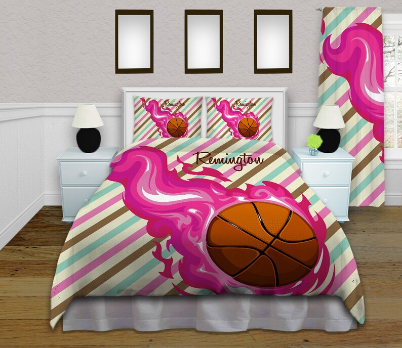 Basketball Comforter Sets Pink Twin bedding Set Sports Etsy