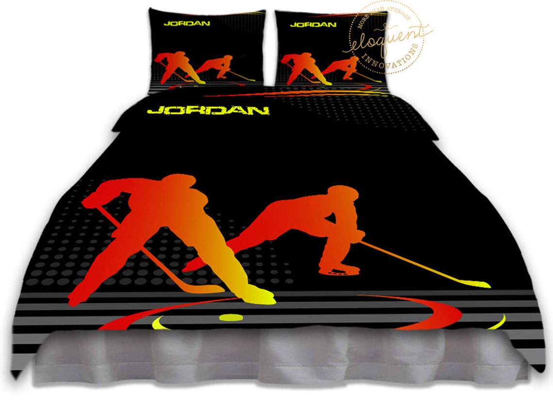 Hockey Comforter Ice Hockey Bedding Sets Boys Bedding King Etsy UK