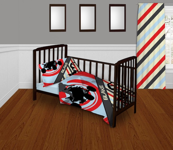Red Baby Bedding For Boys Atv Motocross Bedding Set Etsy