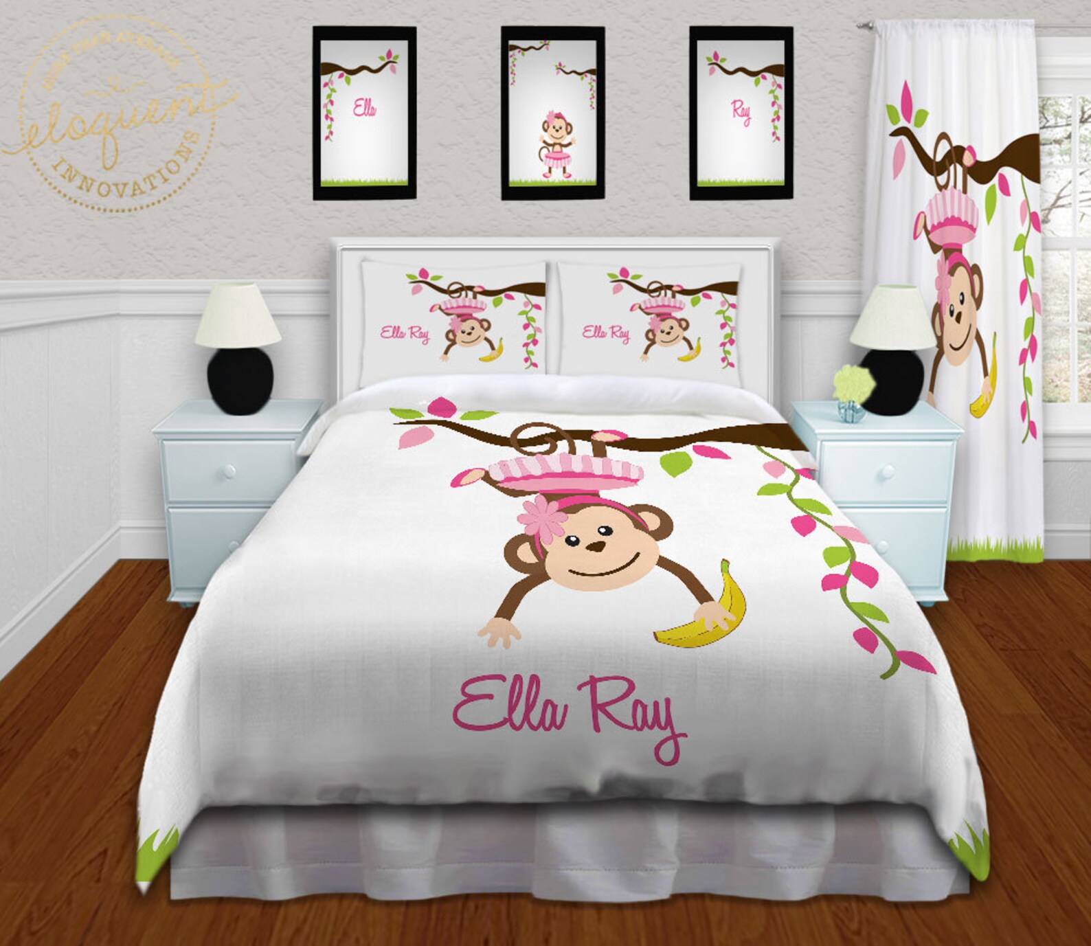 Jungle Theme Bedding Set With Monkey Jungle Animal Etsy