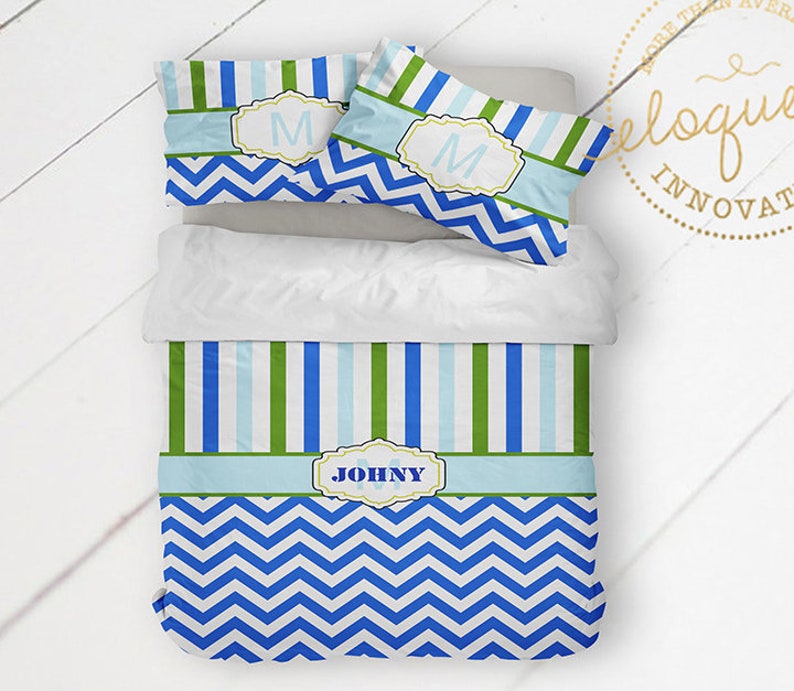 Boys Duvet Covers Chevron Duvet Cover Turquoise Blue Etsy