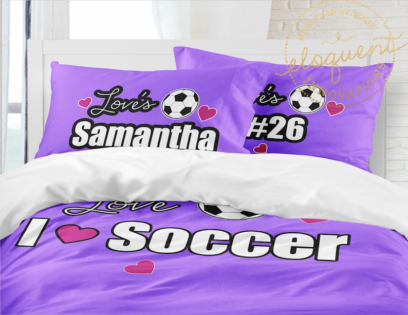 Soccer Duvet Cover  Personalized with name & Player Number  image 1