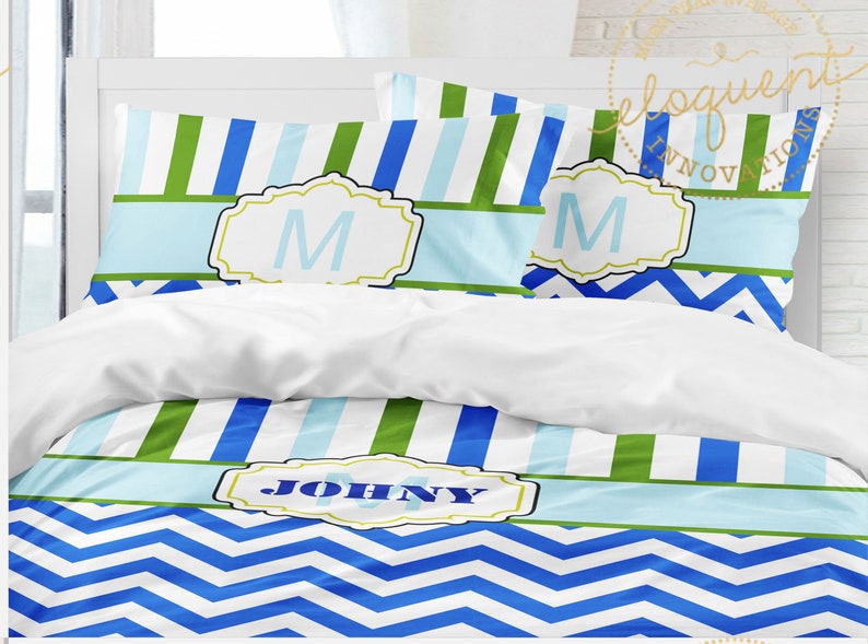 Boys Duvet Covers Chevron Duvet Cover Turquoise Blue Etsy