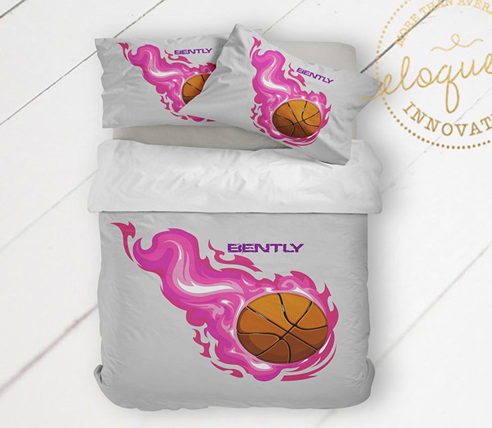 Basketball Bedding Sets Girls Duvet Cover Pink Grey & Etsy