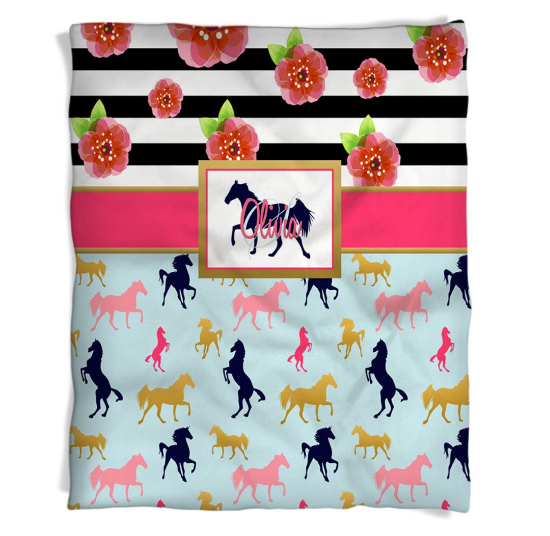 Multi Color Blanket Horse Blanket Girls Blanket Striped Etsy