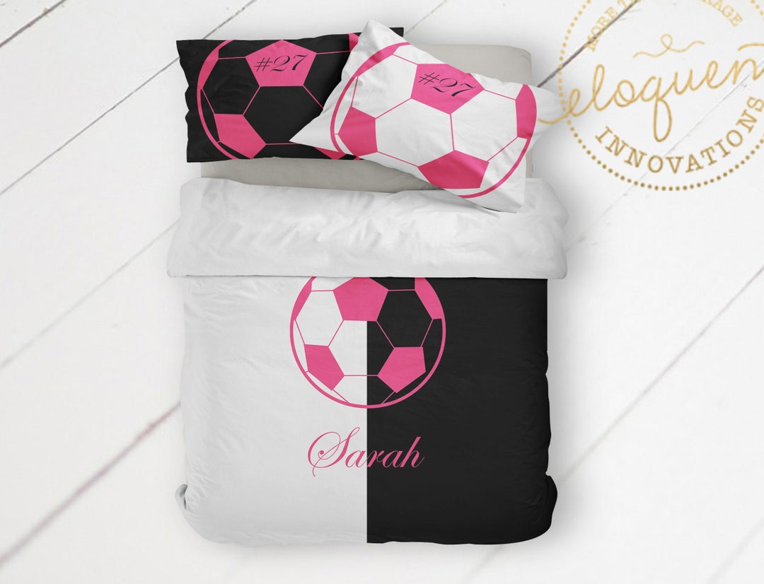 Soccer Comforter Set for Girls or Boys Personalized Soccer Etsy