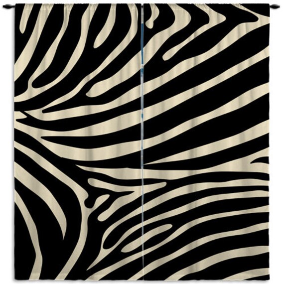 Vintage Zebra Print Curtain Animal Print Window Curtain Etsy