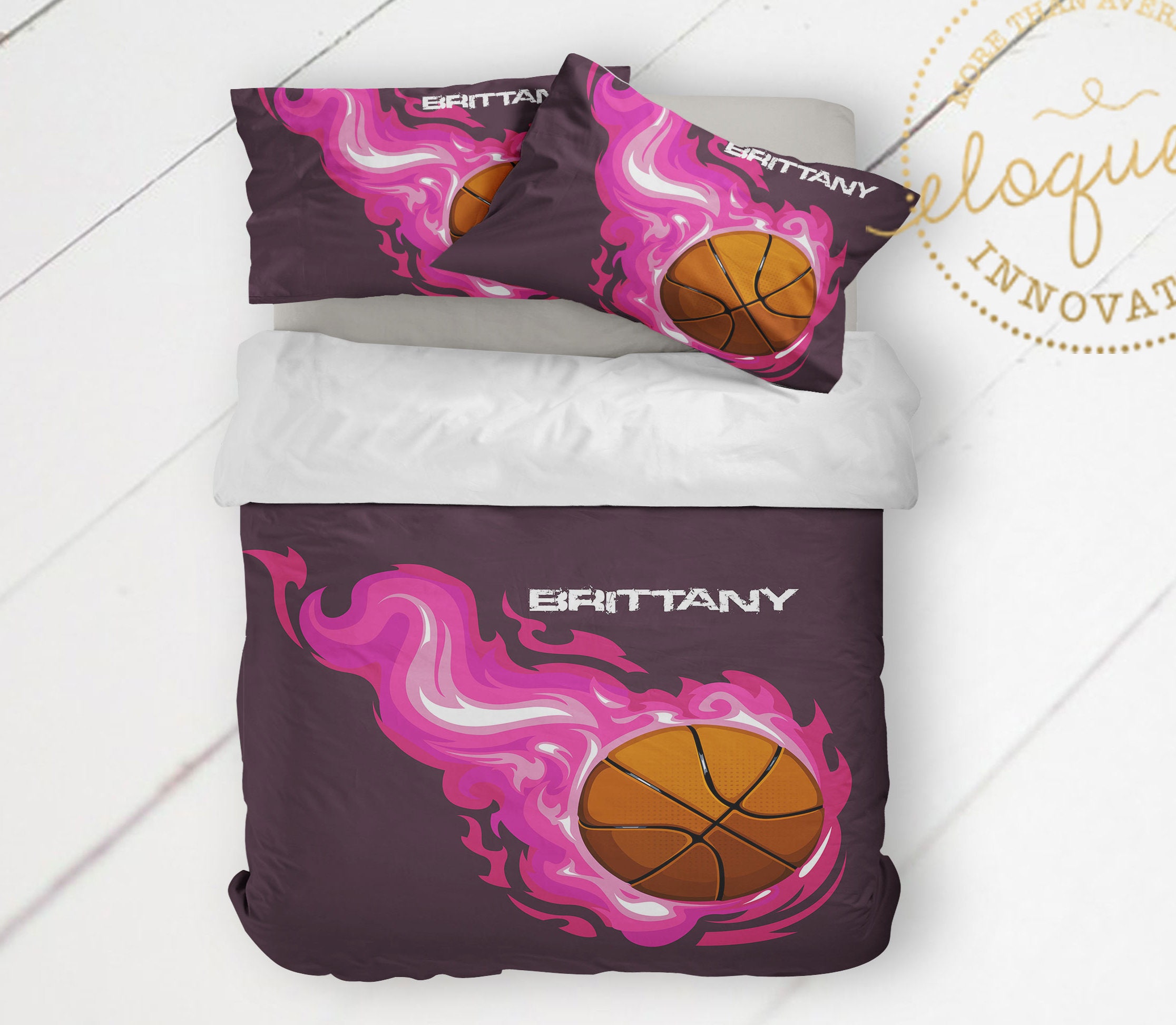 Basketball Comforter Twin Queen King Purple Girls Etsy