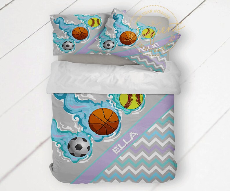 Girls Sports Bedding Personalized with Name Basketball image 1