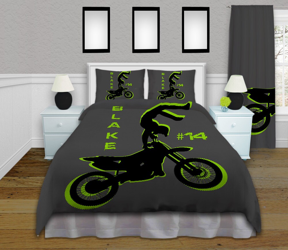 Personalized Motocross Comforter Motocross Bedding Sets Dirt Etsy