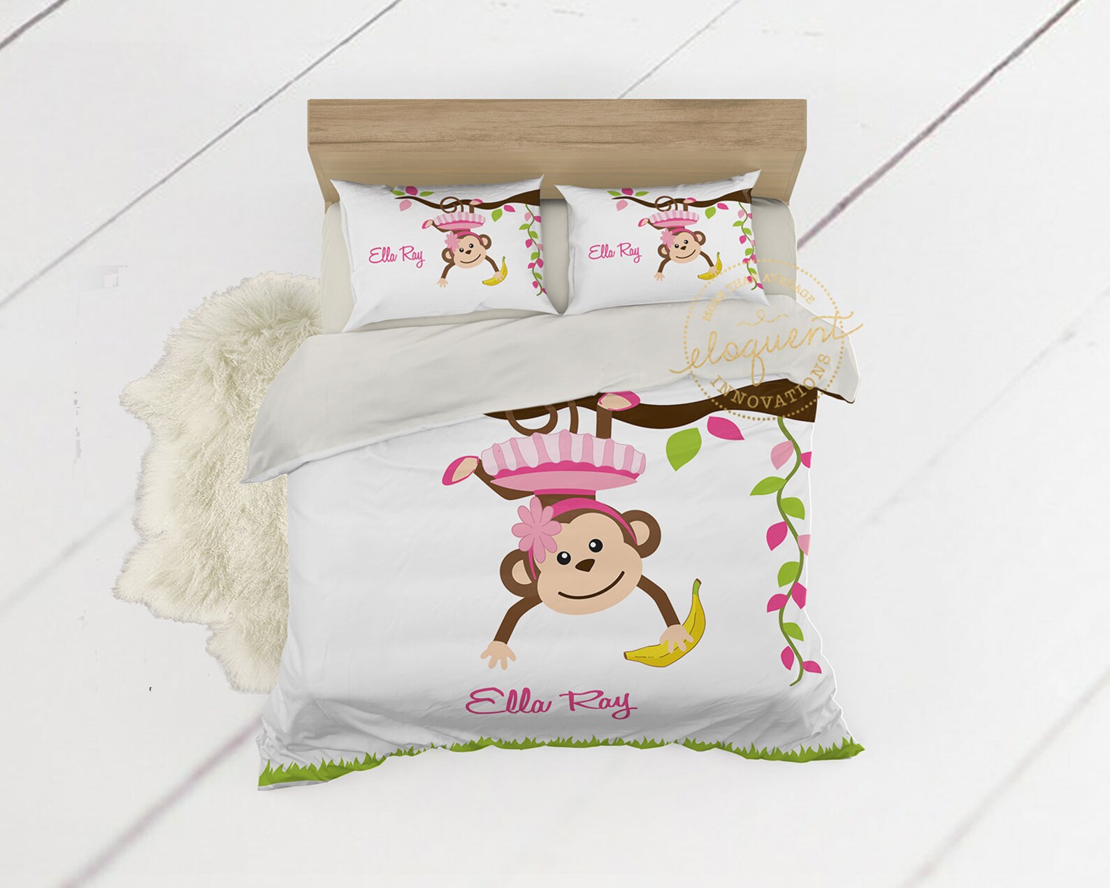 Jungle Theme Bedding Set With Monkey Jungle Animal Etsy