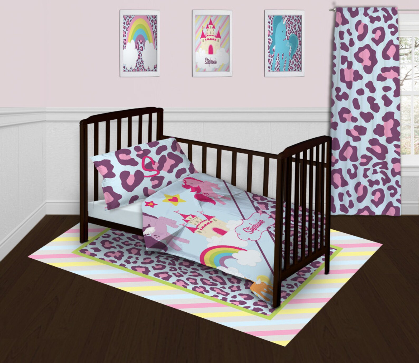 Purple Bedding Baby Bedding for Girls Horse Bedding Set Etsy