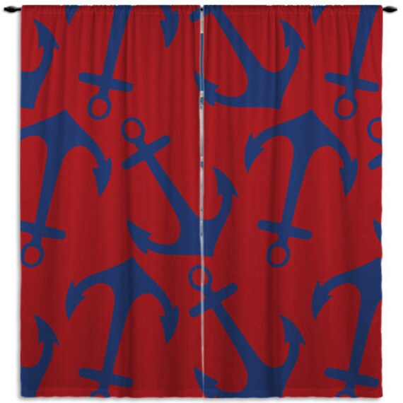 Nautical Curtains Kids Window Curtains Bathroom Window Etsy