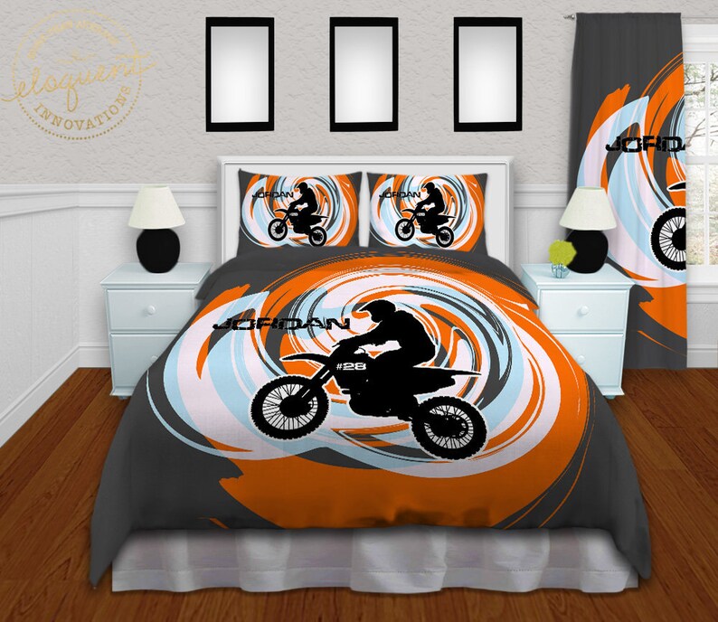 Comforter Set Personalized Kids Motocross Bedding Image 0