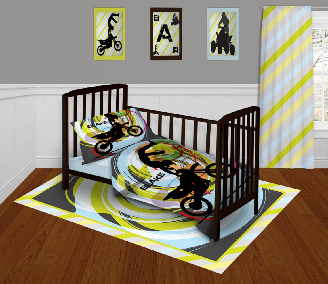 Baby Bedding for Boys Motocross Bedding Set Toddler Nursery Etsy
