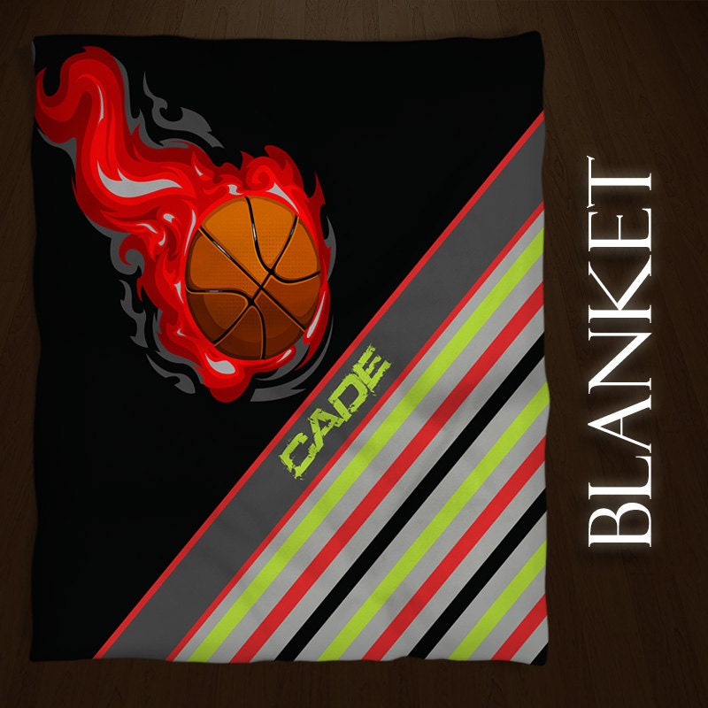 Custom Blankets Basketball Fuzzy Blanket Kids Blankets Etsy