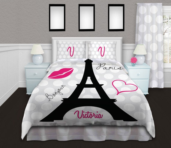 Hot Pink And Black Bedding Luxury Bedding Paris Duvet Cover Eiffel Tower Duvet Covers Kids Duvet Covers Full Queen Twin King 79