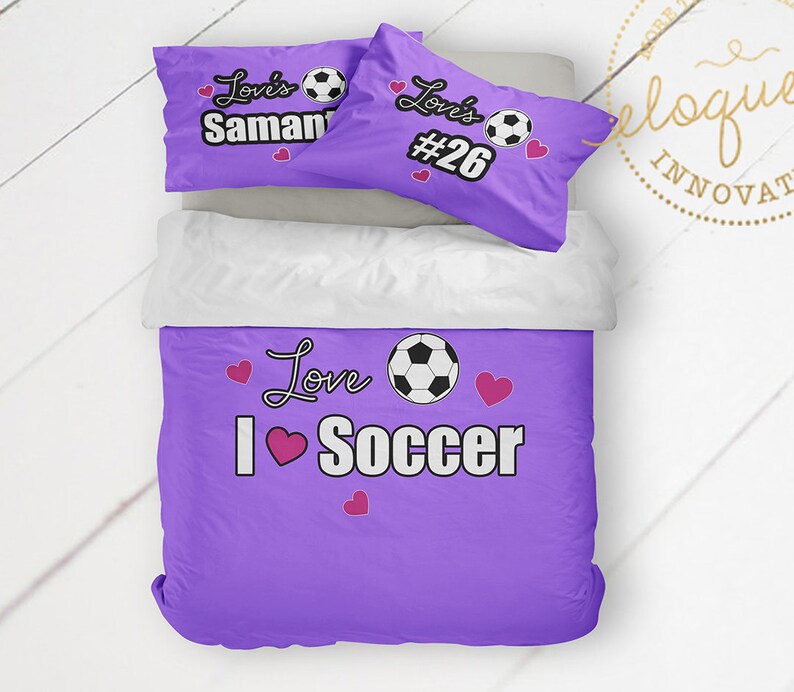 Soccer Duvet Cover  Personalized with name & Player Number  image 0