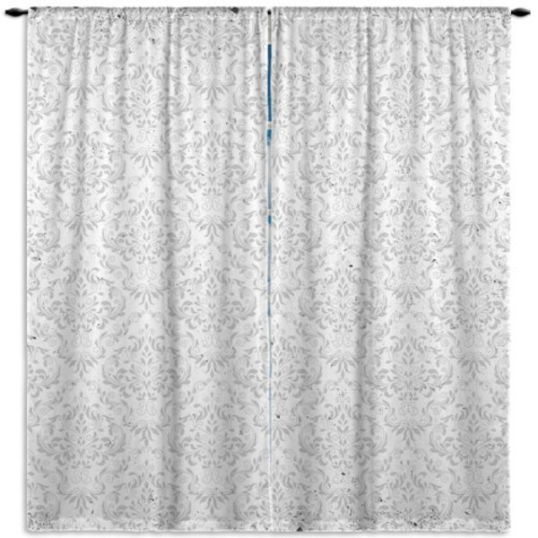 Damask Curtain Panel Etsy