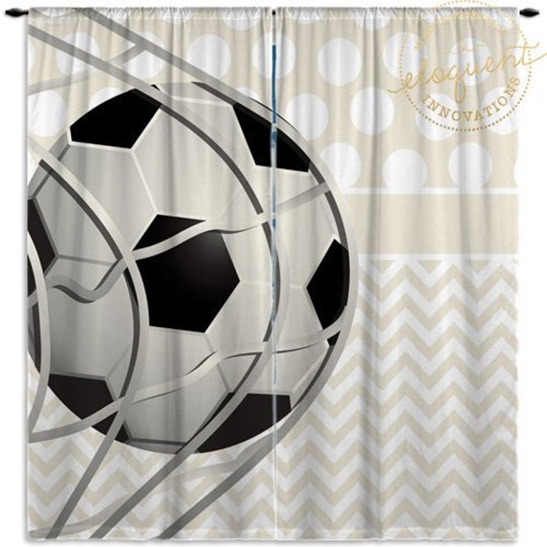 Soccer Ball Curtains Kids Window Curtain Panels Baby Image 0