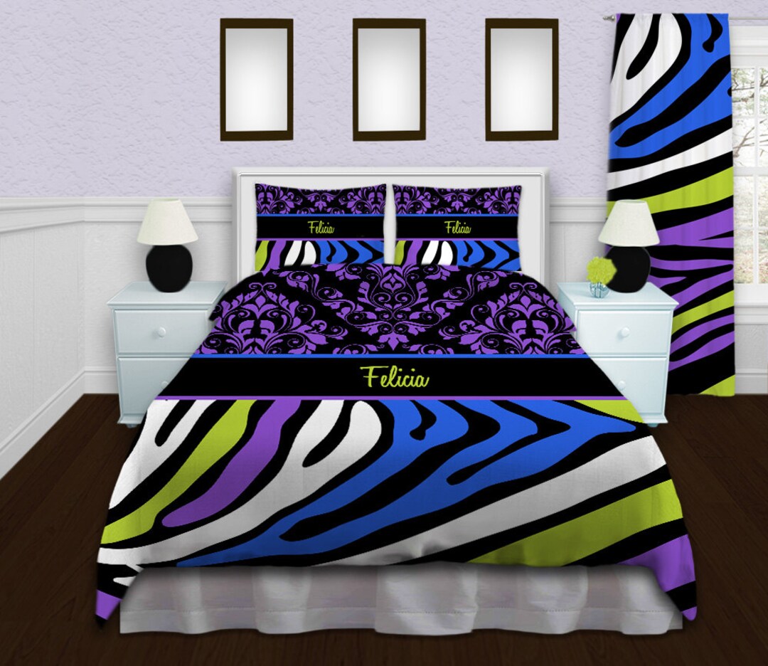 Damask Colorful Animal Print Twin Xl Comforter Comforter Set - Etsy