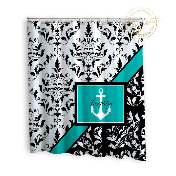 Anchor Shower Curtain Etsy