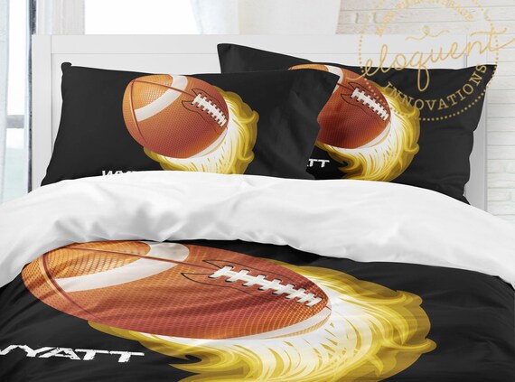 Football Bedding Sets Boys Sports Duvet Cover Gold And Etsy