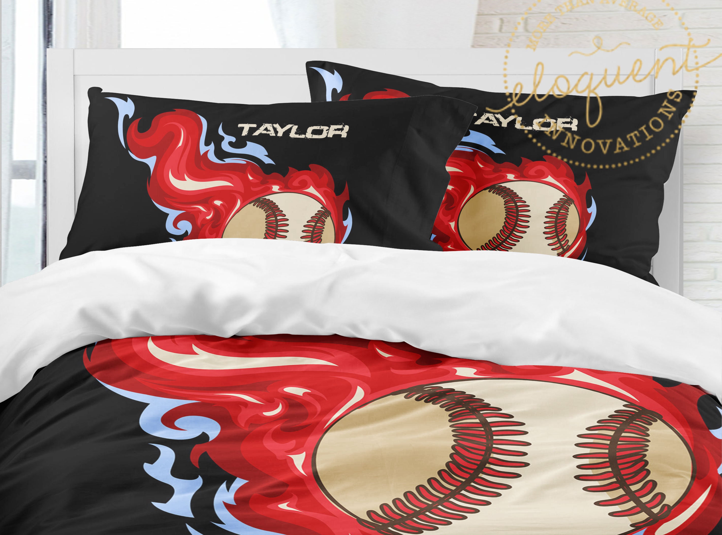 Baseball Themed Bedding Set Baseball Comforter for Boys Etsy