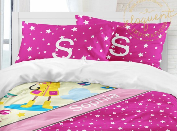 Pink Duvet Cover Kids Duvet Covers Yellow Duvet Cover Etsy