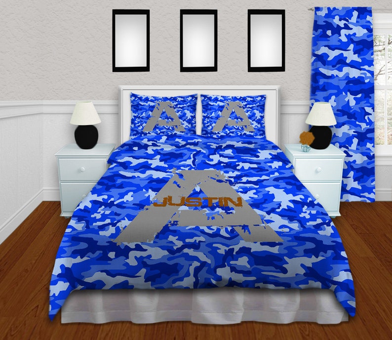 Blue Camouflage Bedding Comforter Kids Camo Camouflage Etsy