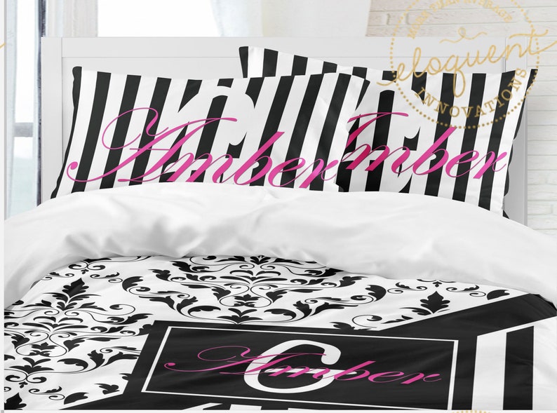 Black and White Bedding King Size Duvet Cover Contemporary Etsy