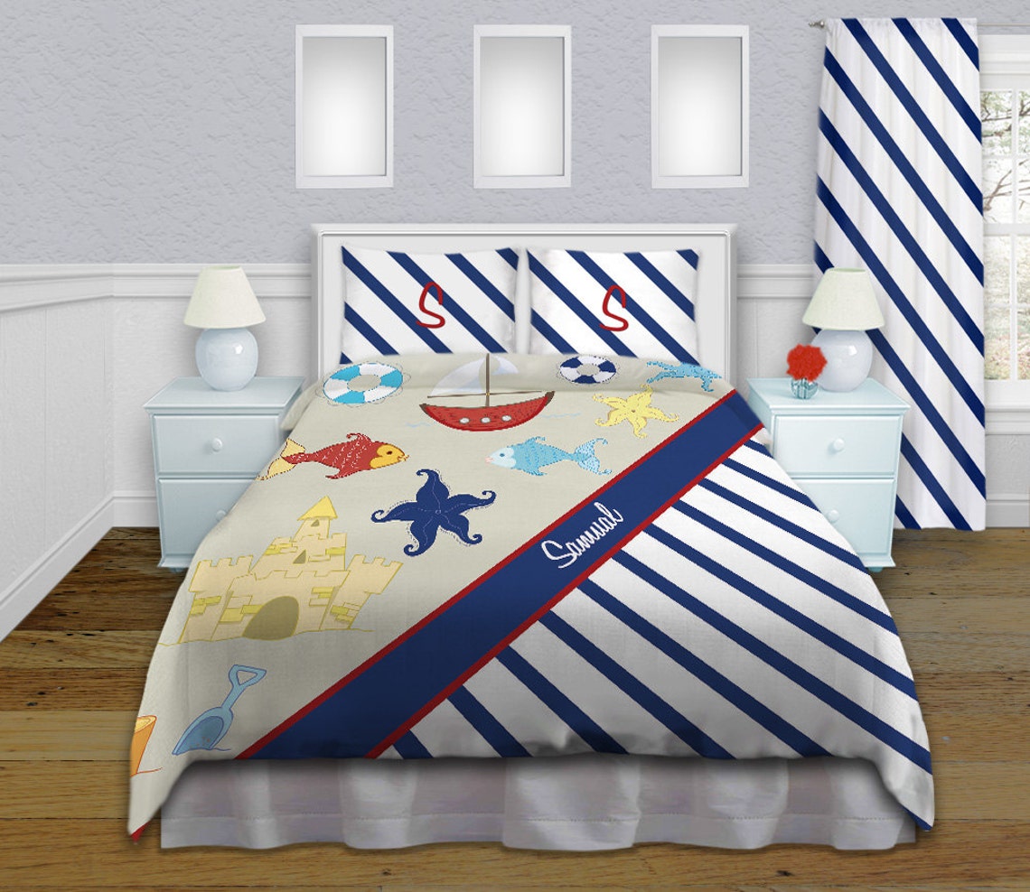 Nautical Themed Bedding Beach Bedding Ocean Comforter Sets Etsy