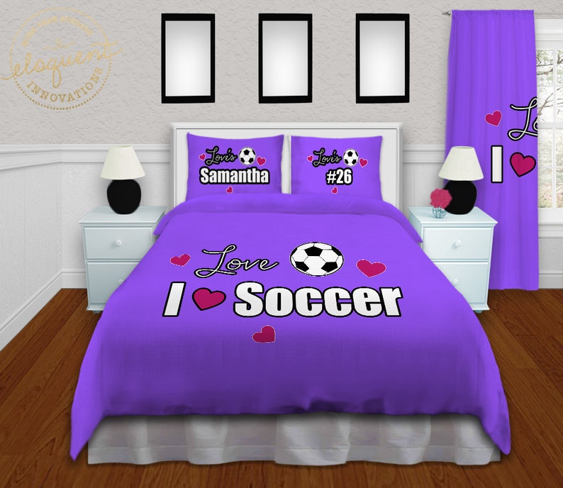 Soccer Duvet Cover  Personalized with name & Player Number  image 5