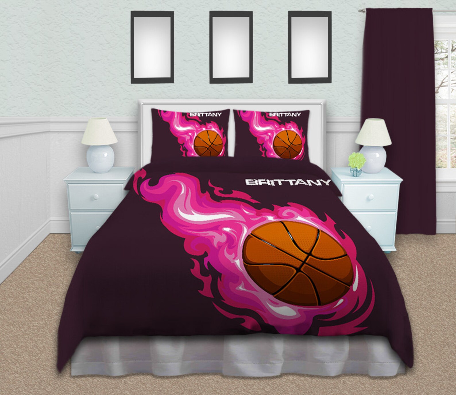Basketball Bedding Sets Twin Queen King Basketball Bedding Etsy