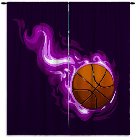 Basketball Curtains Curtains For Girls Room Girls Bedroom Curtains Sports Curtains For Kids Purple Sports Window Curtains 200