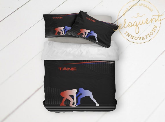 Wrestling Comforter Sets Personalized Wrestling Bedding Red Etsy