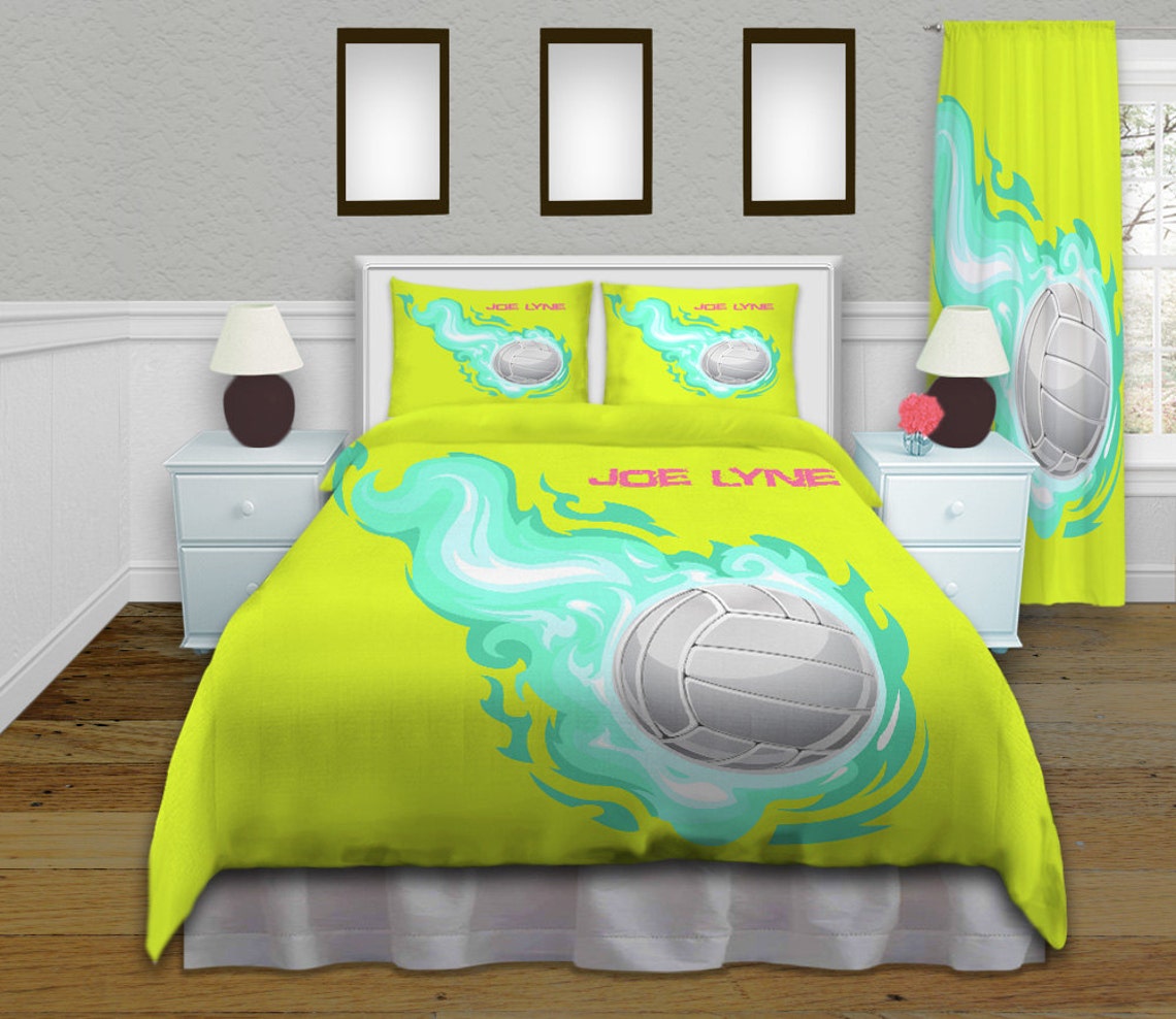 King Size Duvet Cover Girls Volleyball Bedding Kids Sports Etsy