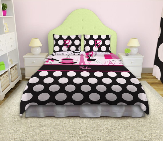Kids Bedding Pink Black Theme Girls Comforters Kids Etsy