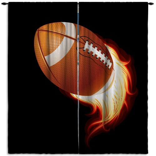 Football Window Curtain Sports Window Curtain Boys Curtains Etsy
