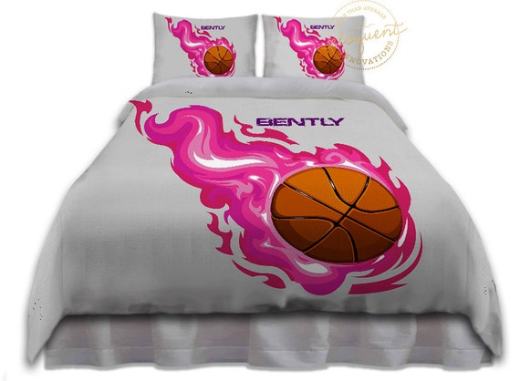 Basketball Bedding Sets Girls Duvet Cover Pink Grey Purple Basketball Bedding Personalized King Queen Full Twin Xl Sizes 207