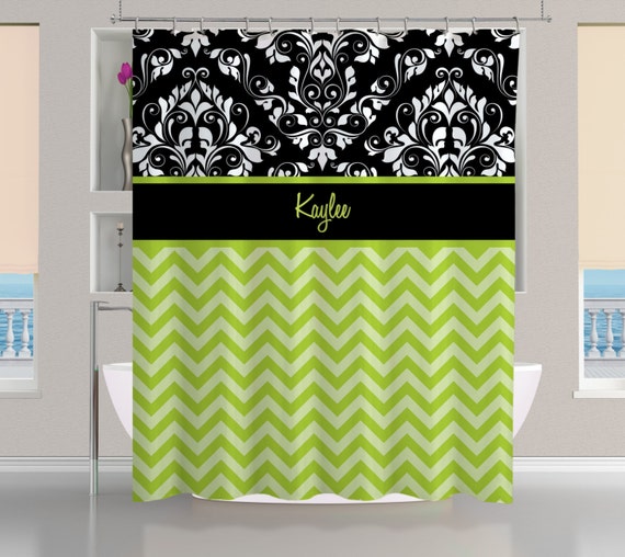 Kids Chevron Shower Curtain Personalized Shower Curtains Etsy