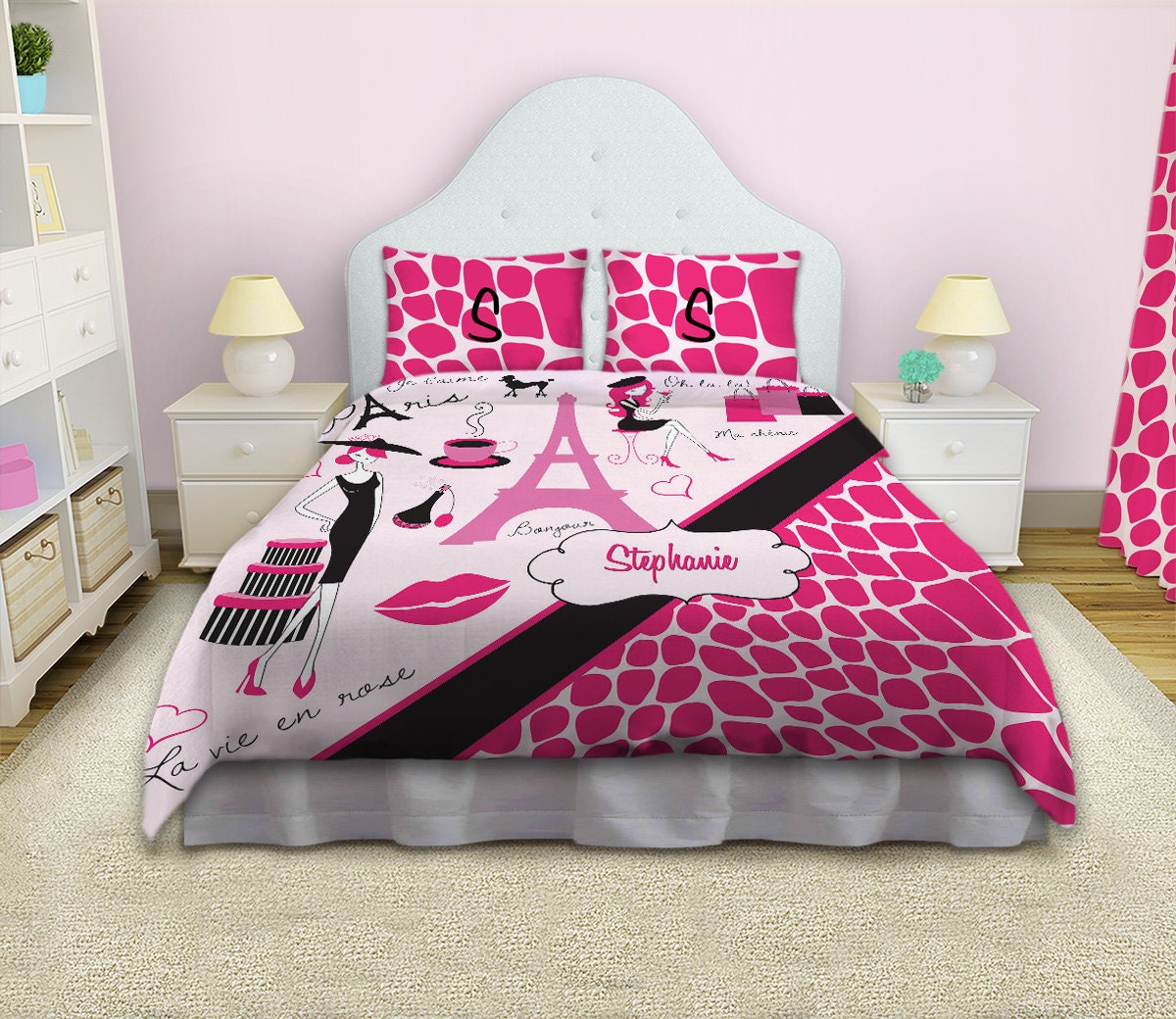 Paris Bedding Paris Theme Bedding Comforter Kids Bedding Etsy