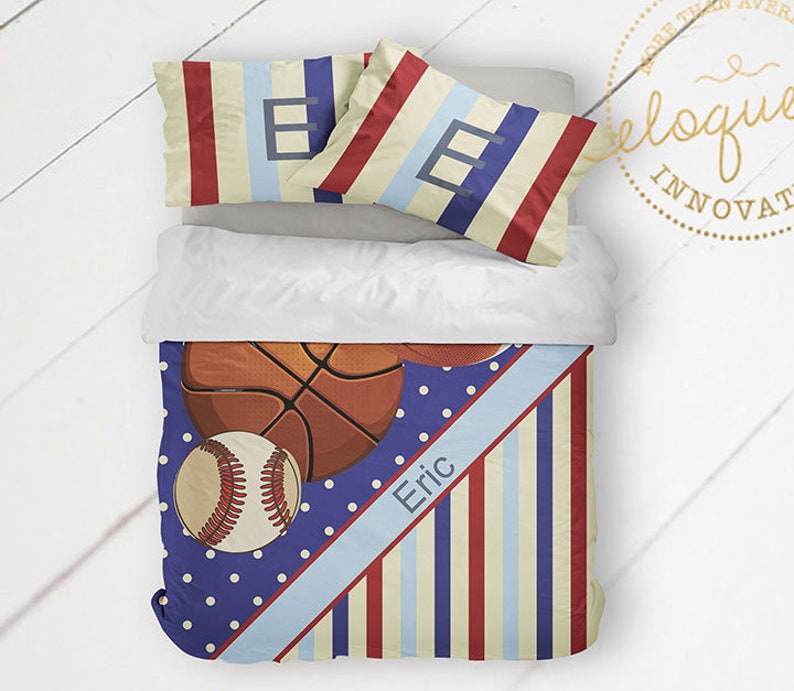 Baseball Boys Sports Bedding Football Comforter Set Mens Etsy