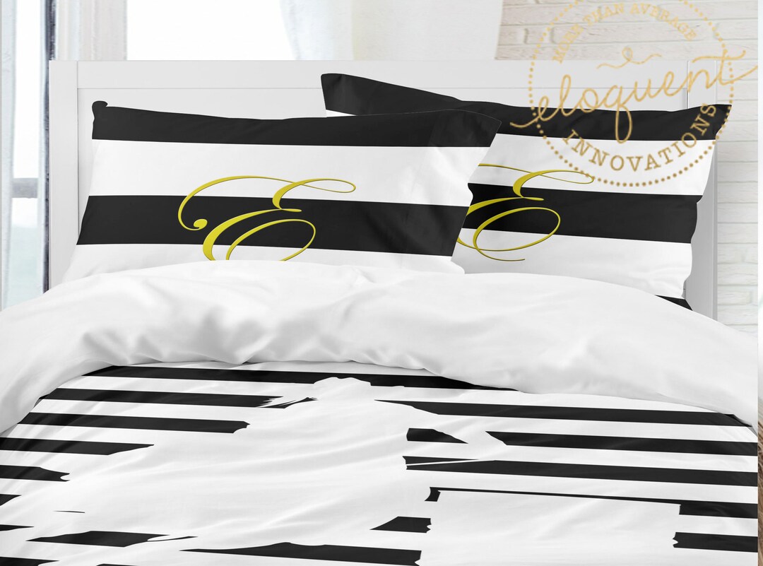 Barrel Racing Bedding Western Riding Black and White Striped Etsy