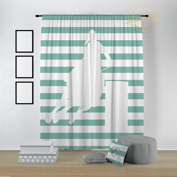Girls Room Decor Barrel Racing Horse Curtains Equestrian Room Decor Barrel Racing Horse Curtains, Barrel Racing Room Decor