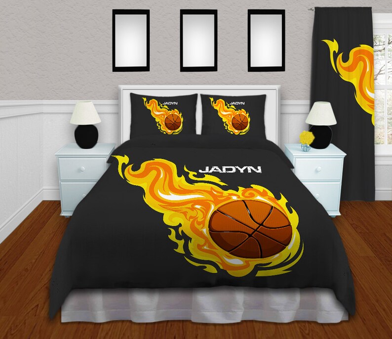 Flame Basketball Comforter Sets Sports Comforters King Etsy