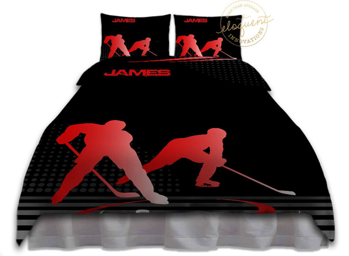 Hockey Bedding for Kids Comforter Red Hockey Bedding Etsy
