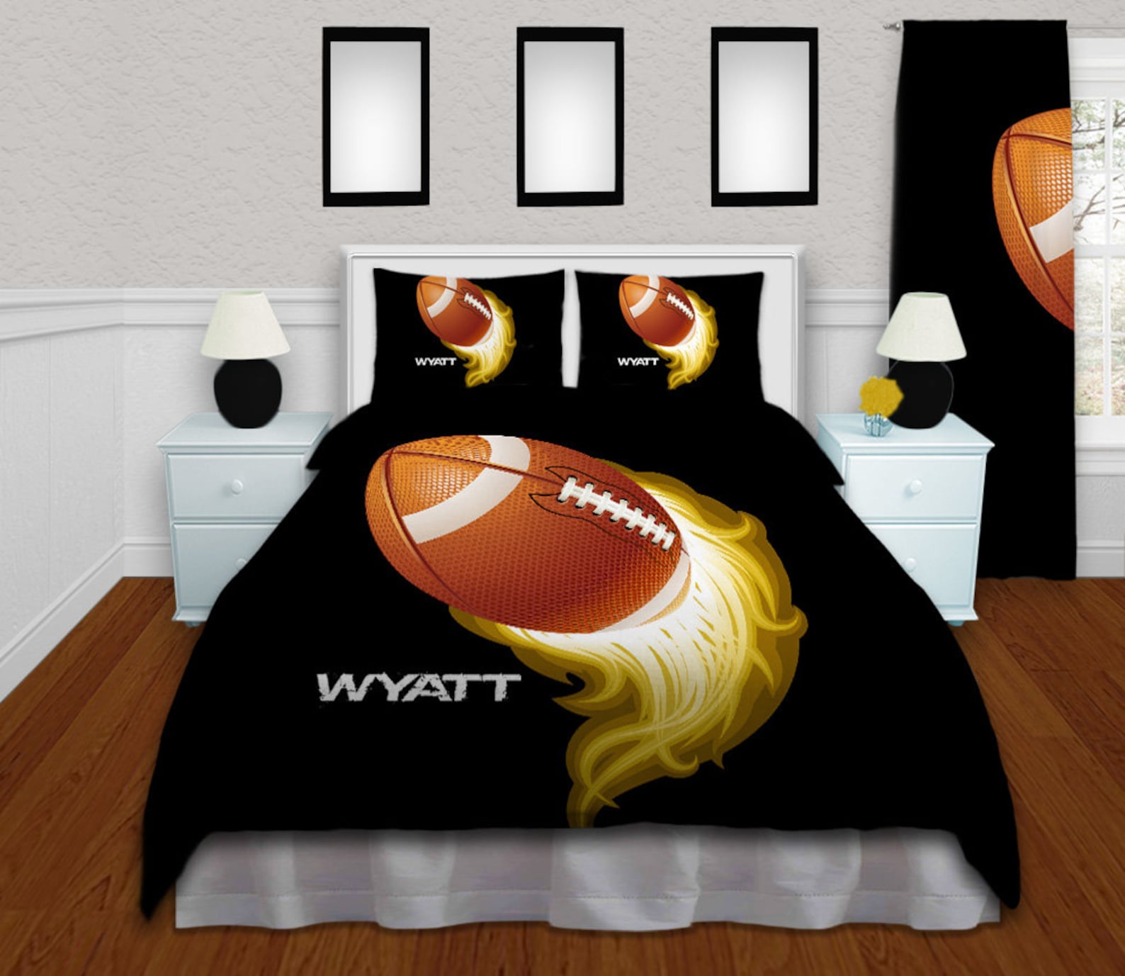 Football Bedding Sets Boys Sports Duvet Cover Gold and Etsy